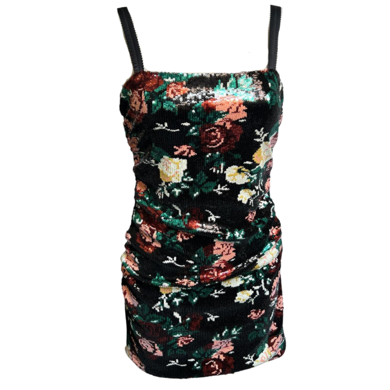 Robe Dolce&Gabbana sequin, motifs floraux
