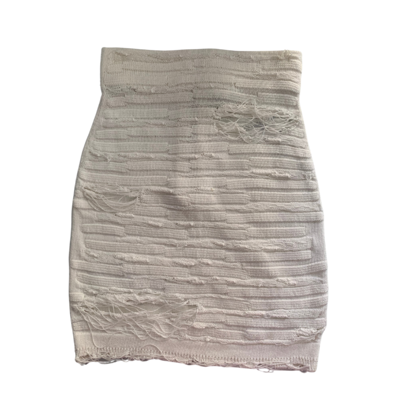 Jupe Balmain blanche effet déchiré