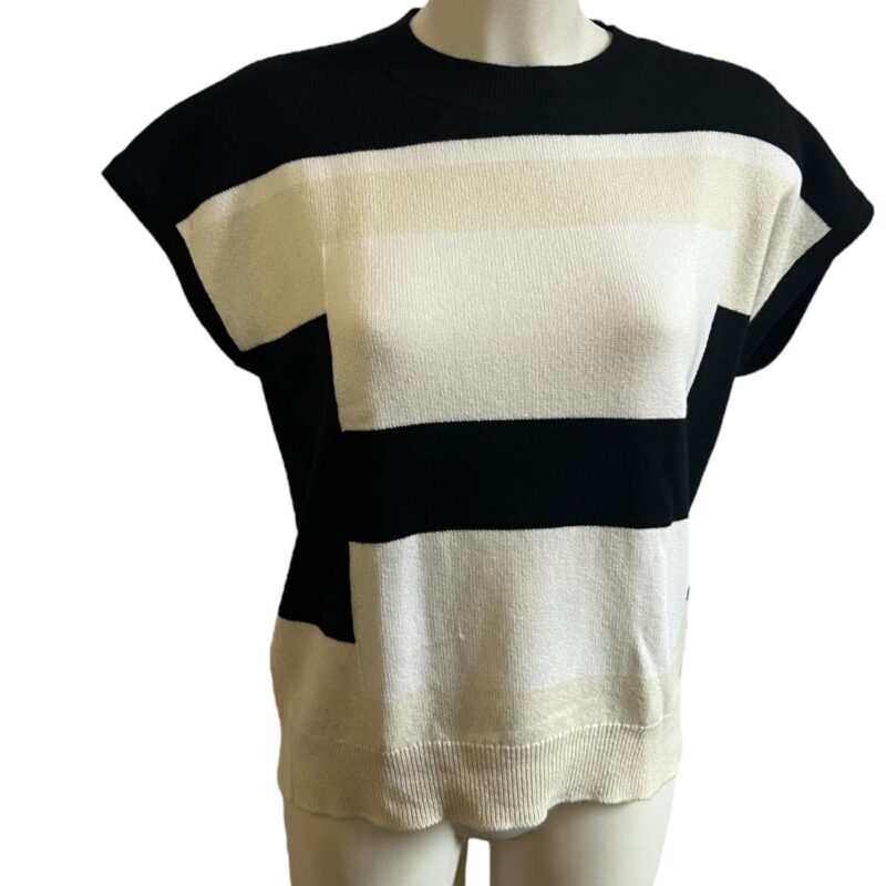 Pull manches courtes Hermès noir/blanc