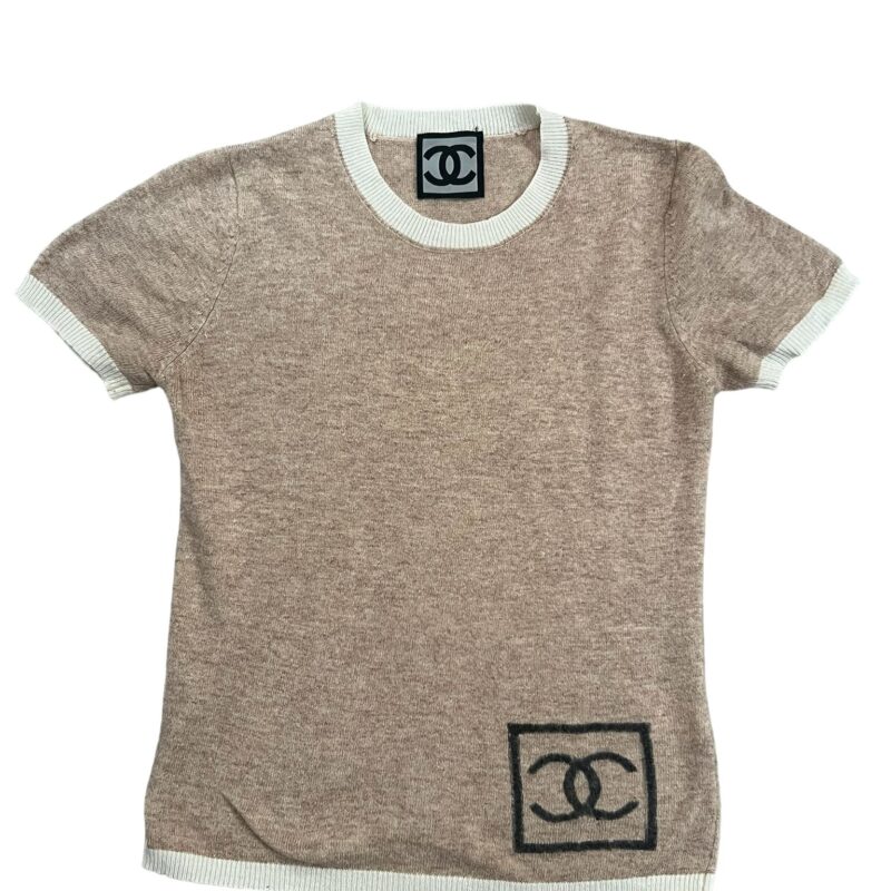 Pull manches courtes Chanel beige