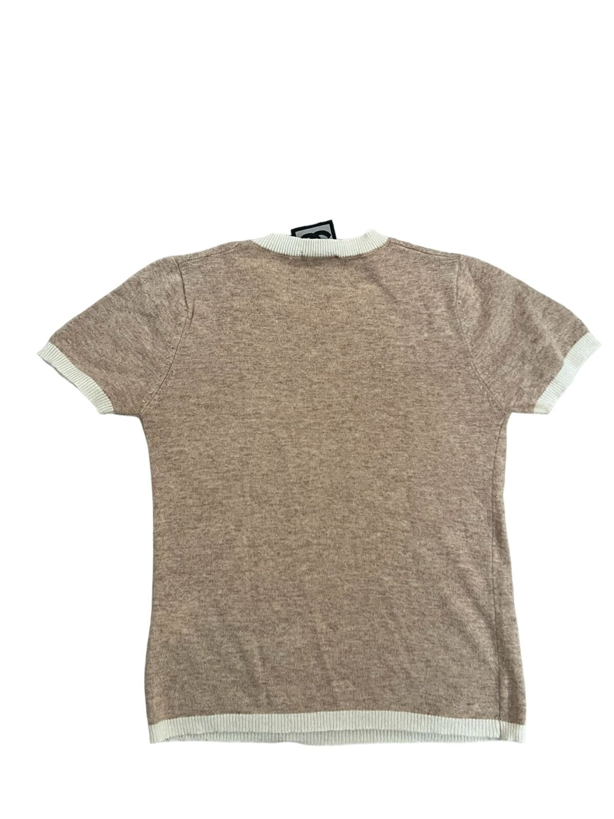 Pull manches courtes Chanel beige – Image 2